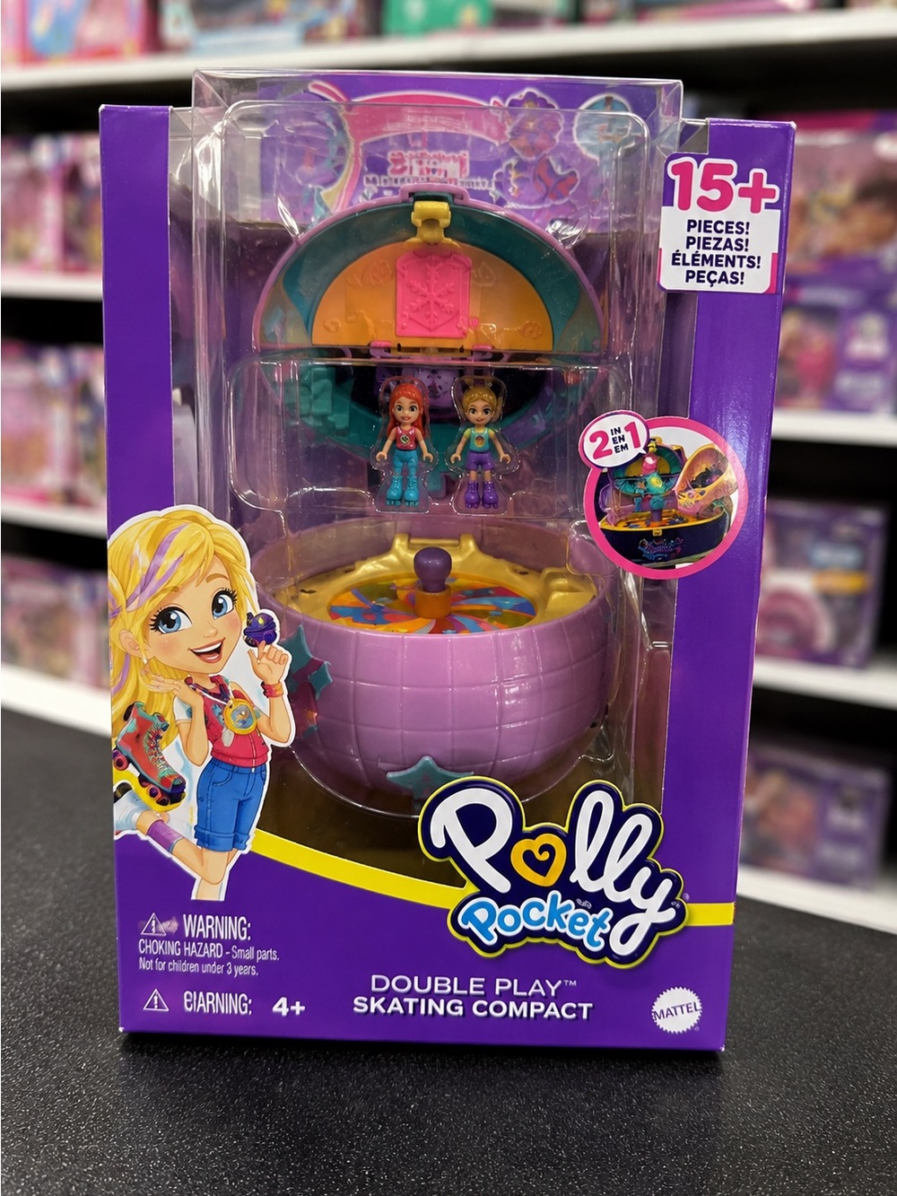 Polly Pocket Double Play Skating Compact Playset Mattel New Sealed